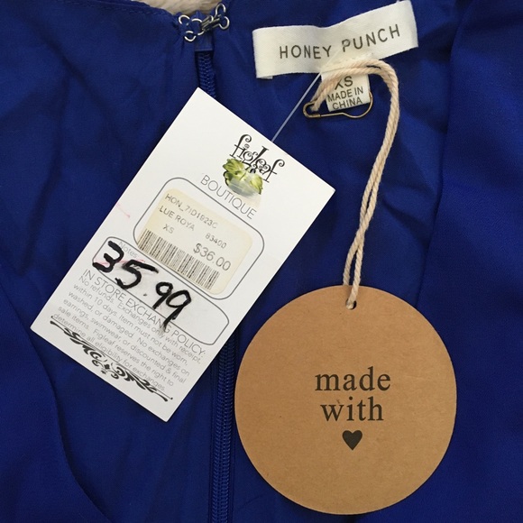 Honey Punch Purple V Neck Mini Dress Puffy Sleeves Size XS - Picture 6 of 8